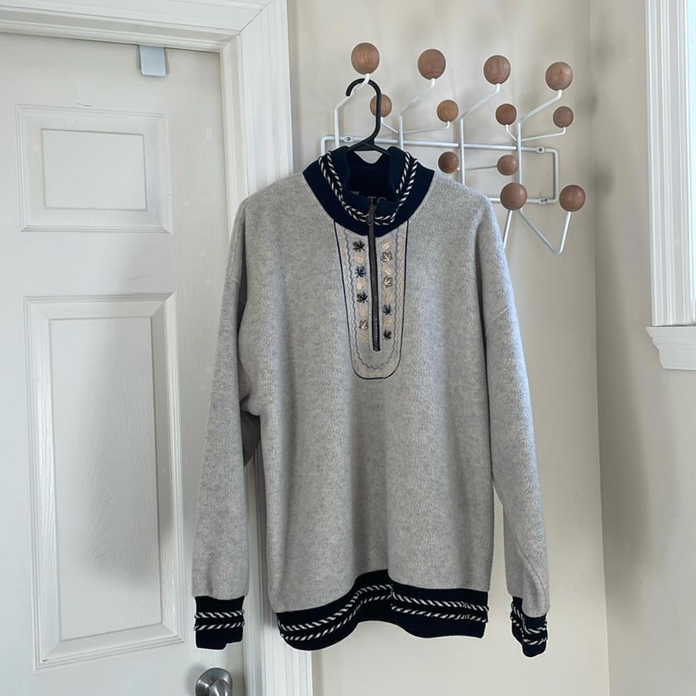 All Terrain Gear - ATG- Vintage Oversized 1/4 Zip Pullover Shirt - Grey - Large